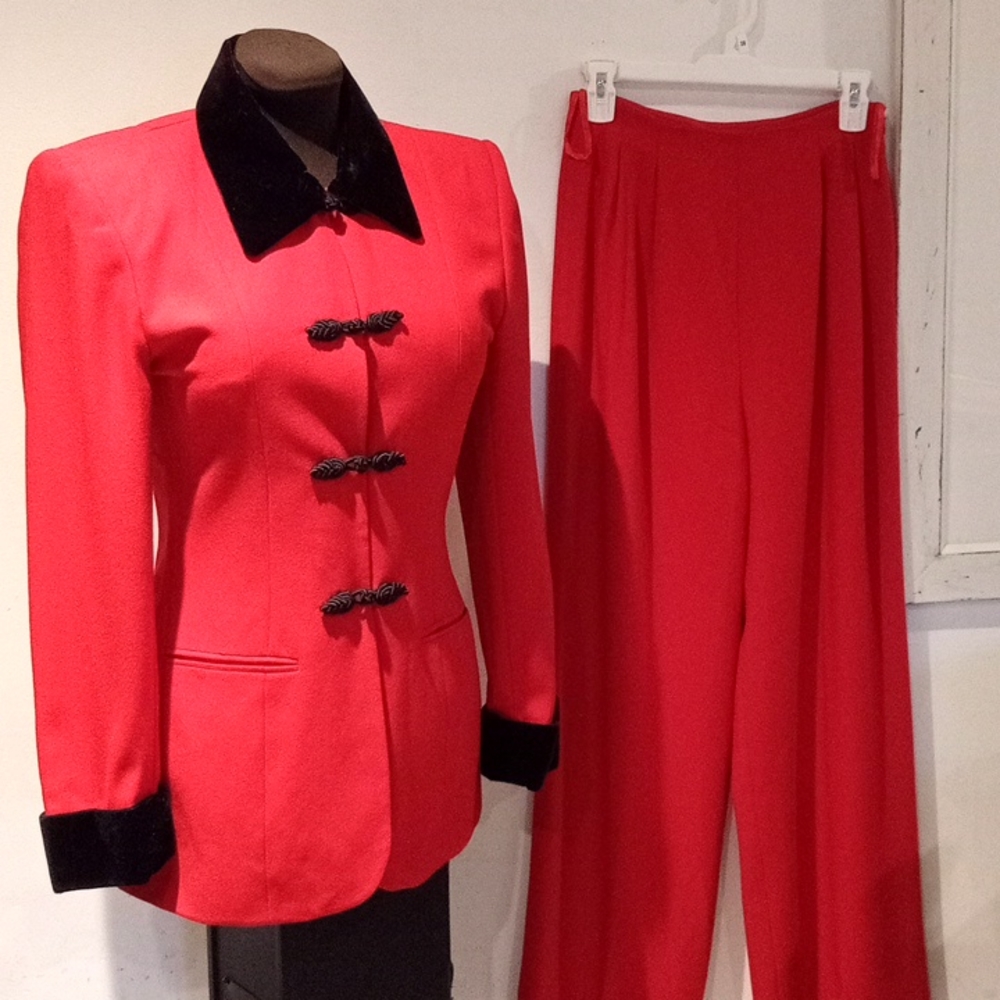 Vintage Red suit, casual corner